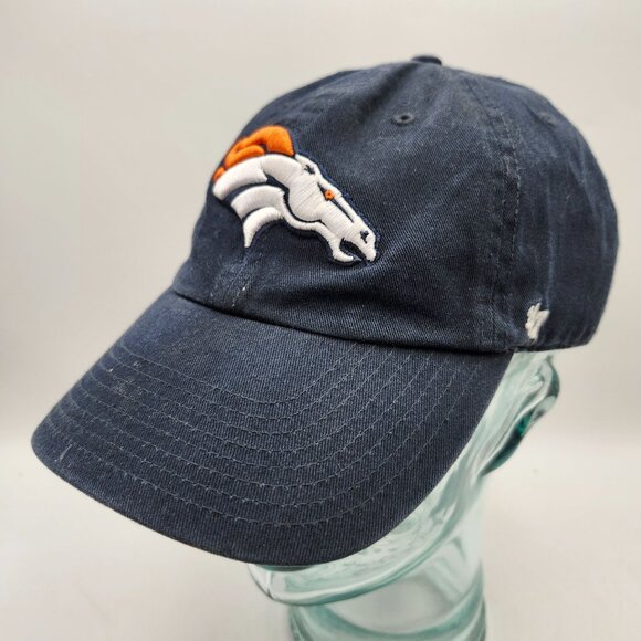 Denver Broncos NFL 47 Navy Blue Adjustable Strap Baseball Cap Embroidered Logo - Picture 1 of 14